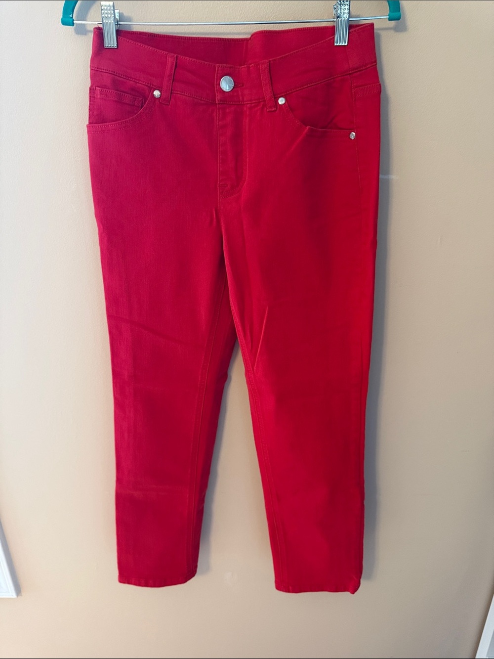 Isaac Mizrahi Bright Red Cropped Jeans